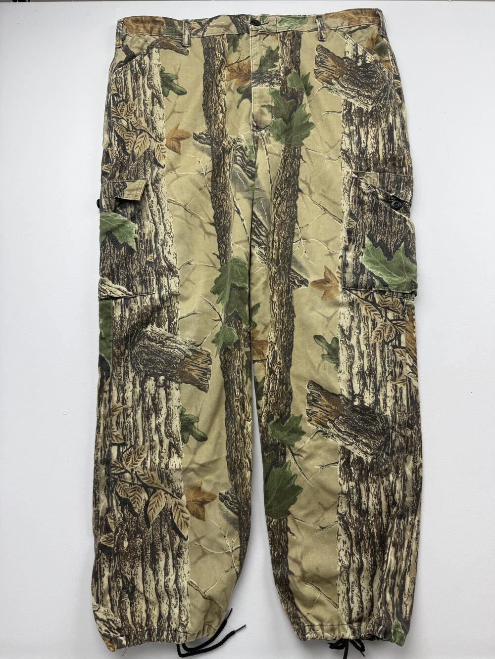 Liberty Pants Mens XL Green Camo Cargo Adjustable Waist Hunting Workwear USA